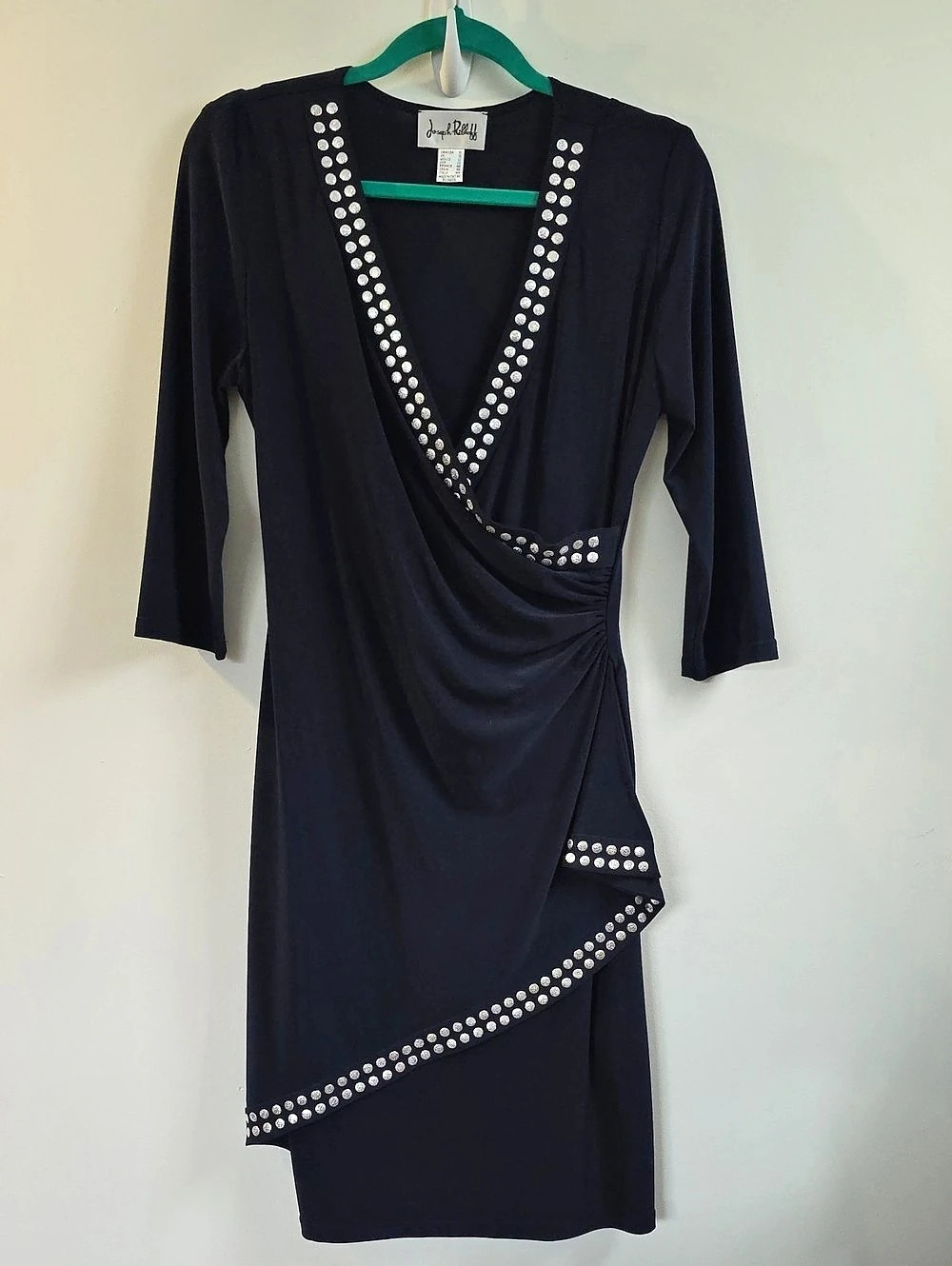 Joseph Ribkoff Embellished Mini Dress in Navy Blue Size Medium Size 10